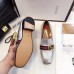 Gucci Leather Double G mid-heel loafer shoes Metallic silver(Y30-721709)