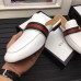 Gucci Pincetown Double G Calfskin Web Strap Men's Slipper 469891 White 2017