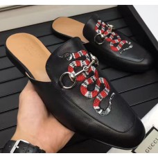 Gucci Pricetown Horsebit Detail Embroidered Snake Men's Slipper Black 2017 Gucci Pricetown Horsebit Detail Embroidered Snake Men's Slipper Black 2017
