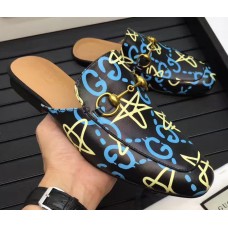 Gucci Ghost Princetown Horsebit Detail Men's Slipper 426219 Black 2017 Gucci Ghost Princetown Horsebit Detail Men's Slipper 426219 Black 2017