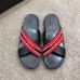 Gucci Men's Crossover Slide Sandals Stripe Red 2019