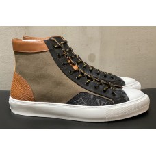 Louis Vuitton 1A7SA9 LV Tattoo sneaker boot in Epi calf leather mix Monogram Eclipse canvas Louis Vuitton 1A7SA9 LV Tattoo sneaker boot in Epi calf leather mix Monogram Eclipse canvas