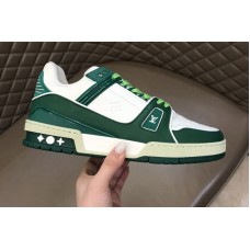 Louis Vuitton 1A812G LV Trainer sneaker in Green/White calf leather Louis Vuitton 1A812G LV Trainer sneaker in Green/White calf leather