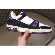 Louis Vuitton 1A813G LV Trainer sneaker in Purple/White calf leather Louis Vuitton 1A813G LV Trainer sneaker in Purple/White calf leather