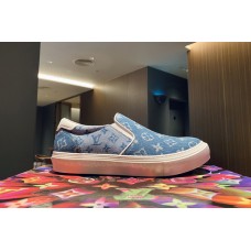 Louis Vuitton 1A5YUS LV Trocadéro richelieu sneaker in Blue Monogram Denim Louis Vuitton 1A5YUS LV Trocadéro richelieu sneaker in Blue Monogram Denim