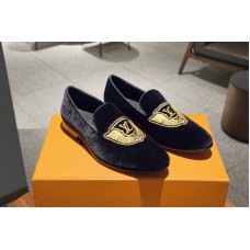 Louis Vuitton 1A5FWG Auteuil slipper Shoe in Black Velvet Louis Vuitton 1A5FWG Auteuil slipper Shoe in Black Velvet