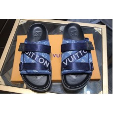Louis Vuitton 1A5HQL LV Honolulu Mule in Monogram Denim With Blue Louis Vuitton 1A5HQL LV Honolulu Mule in Monogram Denim With Blue