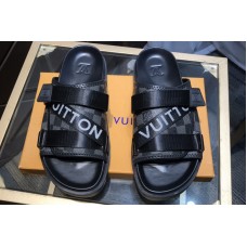 Louis Vuitton 1A5S85 LV Honolulu Mule in Damier Graphite canvas With Black Louis Vuitton 1A5S85 LV Honolulu Mule in Damier Graphite canvas With Black