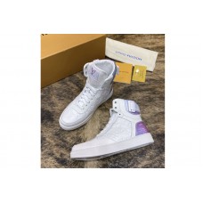 Louis Vuitton 1A7S6B LV Rivoli sneaker boot in White Monogram-embossed grained calf leather Louis Vuitton 1A7S6B LV Rivoli sneaker boot in White Monogram-embossed grained calf leather
