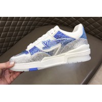 Louis Vuitton 1A8A9S LV Trainer sneaker in White/Blue calf leather
