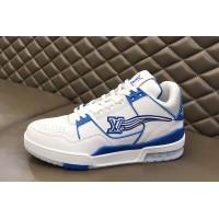 Louis Vuitton 1A8AGO LV Trainer sneaker in Azur Blue With White Calf leather