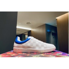 Louis Vuitton 1A8B63 LV Luxembourg sneaker in Blue grained calf leather With Damier pattern Louis Vuitton 1A8B63 LV Luxembourg sneaker in Blue grained calf leather With Damier pattern