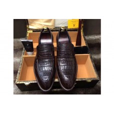 Louis Vuitton Original Crocodile Leather Loafer and Shoes Brown Louis Vuitton Original Crocodile Leather Loafer and Shoes Brown