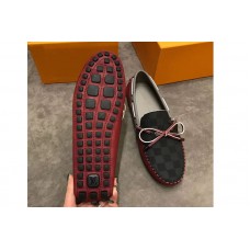 Louis Vuitton LV Arizona Mocassin Shoes Damier Embossed Calf leather Black Louis Vuitton LV Arizona Mocassin Shoes Damier Embossed Calf leather Black