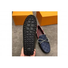 Louis Vuitton LV Arizona Mocassin Shoes Damier Embossed Calf leather Blue Louis Vuitton LV Arizona Mocassin Shoes Damier Embossed Calf leather Blue