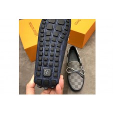 Louis Vuitton LV Arizona Mocassin Shoes Damier Embossed Calf leather Grey