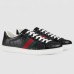 Gucci Men's Ace Black Signature Sneaker Gucci Men's Ace Black Signature Sneaker