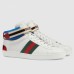 Gucci Men's White Stripe Ace High-top Sneaker Gucci Men's White Stripe Ace High-top Sneaker