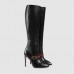 Gucci Black Leather Sylvie Knee Boots Gucci Black Leather Sylvie Knee Boots