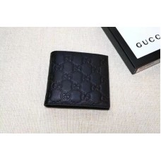 Gucci 145754 Bi-Fold GG Leather Wallet Black Gucci 145754 Bi-Fold GG Leather Wallet Black