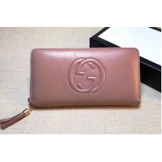 Gucci 308004 Soho Original Leather Zip Around Wallets Pink Gucci 308004 Soho Original Leather Zip Around Wallets Pink