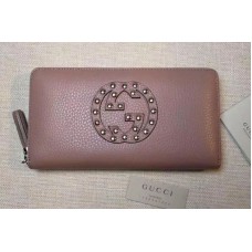 Gucci 308004 Soho Original Leather Zip Around Wallets Pink Diamond Logo Gucci 308004 Soho Original Leather Zip Around Wallets Pink Diamond Logo