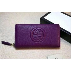Gucci 308004 Soho Original Leather Zip Around Wallets Purple Gucci 308004 Soho Original Leather Zip Around Wallets Purple