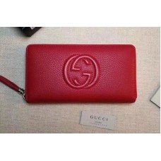 Gucci 308004 Soho Original Leather Zip Around Wallets Red Gucci 308004 Soho Original Leather Zip Around Wallets Red