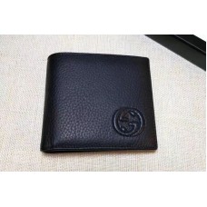Gucci 322114 Calfskin Leather Bi-fold Wallet Black Gucci 322114 Calfskin Leather Bi-fold Wallet Black