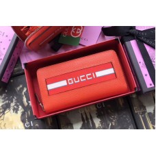 Gucci 408831 Original Calfskin Leather With Print Zip Around Wallet Red Gucci 408831 Original Calfskin Leather With Print Zip Around Wallet Red