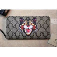 Gucci 451273 Angry Cat print GG Supreme zip around wallet Gucci 451273 Angry Cat print GG Supreme zip around wallet