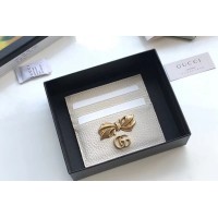 Gucci 524305 Leather card case with bow White Gucci 524305 Leather card case with bow White