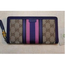 Gucci Rania GG Canvas Zip Around Wallets 353651 Purple Gucci Rania GG Canvas Zip Around Wallets 353651 Purple
