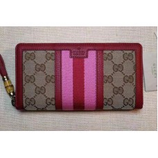 Gucci Rania GG Canvas Zip Around Wallets 353651 Red Gucci Rania GG Canvas Zip Around Wallets 353651 Red