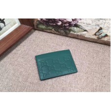 Gucci 233166 Signature leather card case Green Gucci 233166 Signature leather card case Green