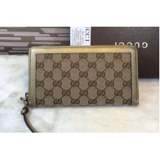 Gucci 323397 Bree Original GG Canvas Zip Around Wallet Gold Gucci 323397 Bree Original GG Canvas Zip Around Wallet Gold