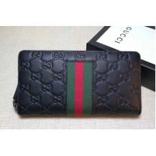Gucci 408831 Signature Web zip around wallet Black Gucci 408831 Signature Web zip around wallet Black