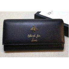 Gucci 454070 Animalier Bee And Blind For Love Continental Wallet Black Gucci 454070 Animalier Bee And Blind For Love Continental Wallet Black