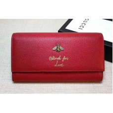 Gucci 454070 Animalier Bee And Blind For Love Continental Wallet Red Gucci 454070 Animalier Bee And Blind For Love Continental Wallet Red
