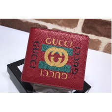 Gucci 496309 Print leather bi-fold wallet Red Gucci 496309 Print leather bi-fold wallet Red