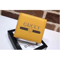 Gucci 496309 Print leather bi-fold wallet Yellow Gucci 496309 Print leather bi-fold wallet Yellow