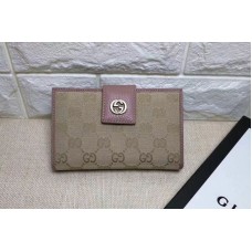 Gucci 337023 GG Canvas Wallet Pink Gucci 337023 GG Canvas Wallet Pink