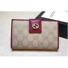 Gucci 337023 GG Canvas Wallet Red Gucci 337023 GG Canvas Wallet Red