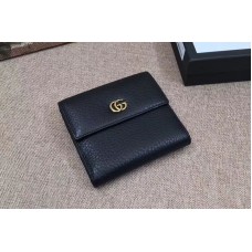 Gucci 456122 Leather french flap wallet Black Gucci 456122 Leather french flap wallet Black