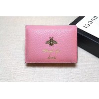 Gucci 460185 Animalier Card Case Pink Gucci 460185 Animalier Card Case Pink