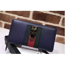 Gucci 476083 Sylvie leather zip around wallet Blue Gucci 476083 Sylvie leather zip around wallet Blue