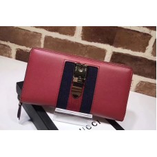 Gucci 476083 Sylvie leather zip around wallet Red Gucci 476083 Sylvie leather zip around wallet Red