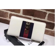 Gucci 476083 Sylvie leather zip around wallet White Gucci 476083 Sylvie leather zip around wallet White
