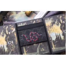 Gucci 451277 Kingsnake print GG Supreme card case Black Gucci 451277 Kingsnake print GG Supreme card case Black