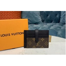 Louis Vuitton M61730 LV Card Holder Wallet Monogram Canvas And Black Calf Leather Louis Vuitton M61730 LV Card Holder Wallet Monogram Canvas And Black Calf Leather